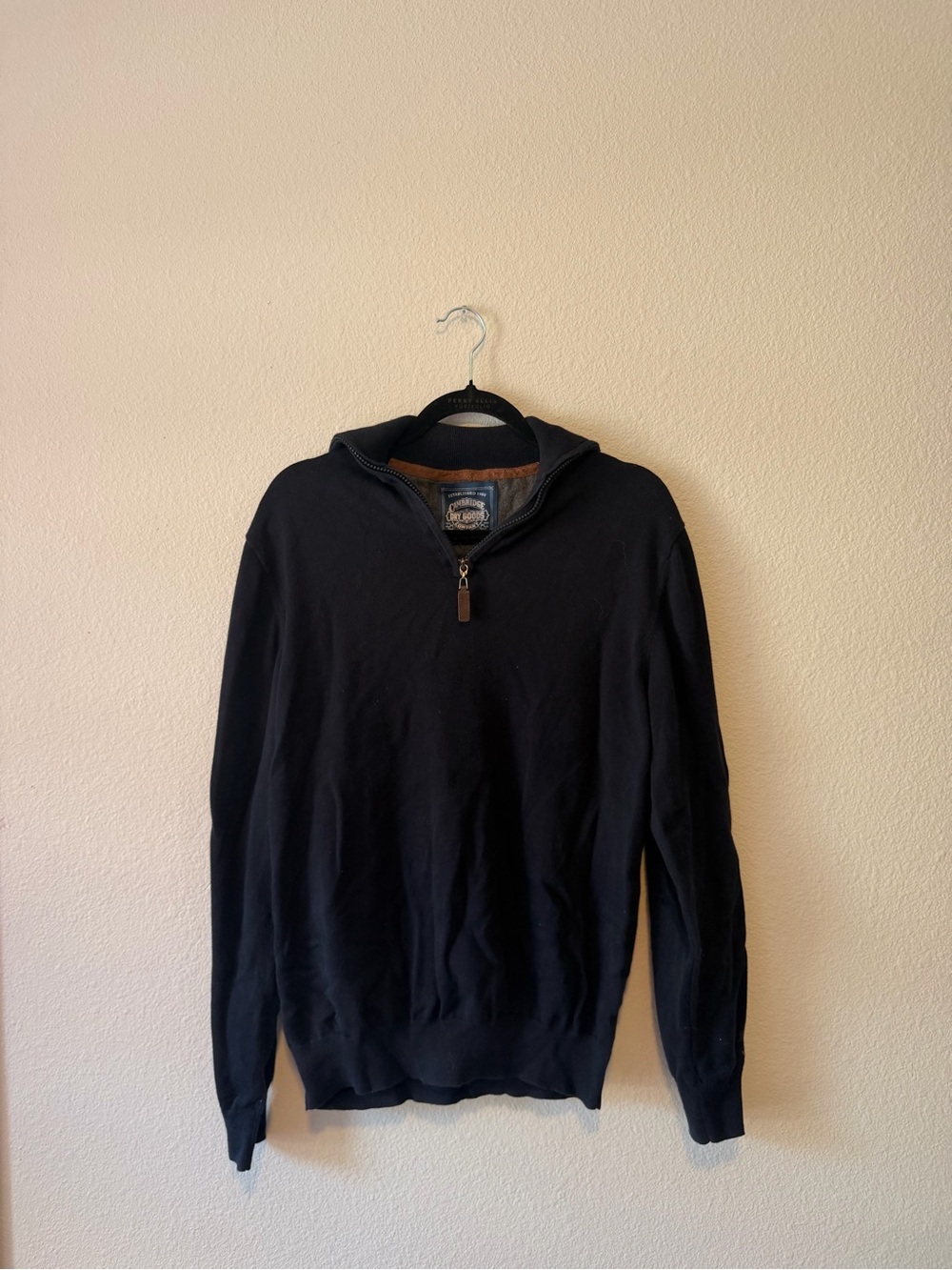 Cambridge Dry Goods Black Half-Zip Pullover Sweater